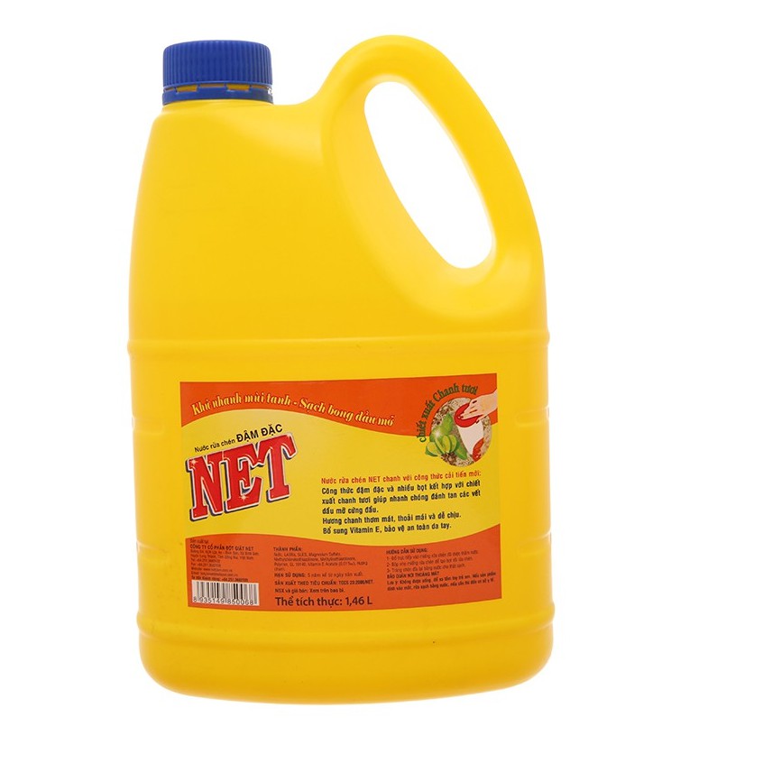 Nước rửa chén NET 1,5KG đậm đặc chiết xuất chanh tươi