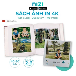 [E-voucher] In sách ảnh theo yêu cầu bìa cứng 40 trang 20 x 20cm - In 4K siêu nét trên app NIZI