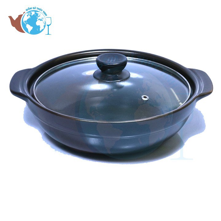 Nồi 1.75 lít-Nồi đất kho thịt nấu canh hầm thơm ngon - 10 INCH