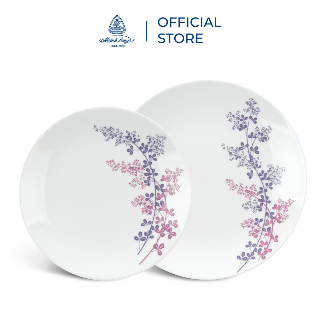 Bộ Chén Dĩa Sứ Cao Cấp Minh Long Daisy 24 Sản Phẩm - Cỏ Tím