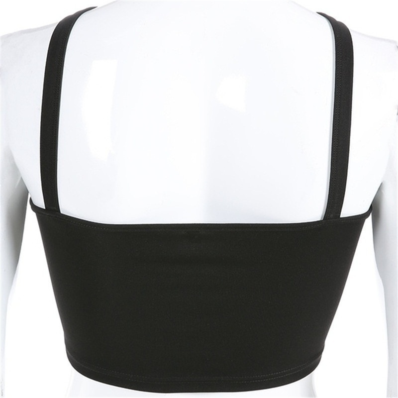 Áo croptop màu đen thêu hình rồng thời trang mùa hè 2019 quyến rũ cho nữ