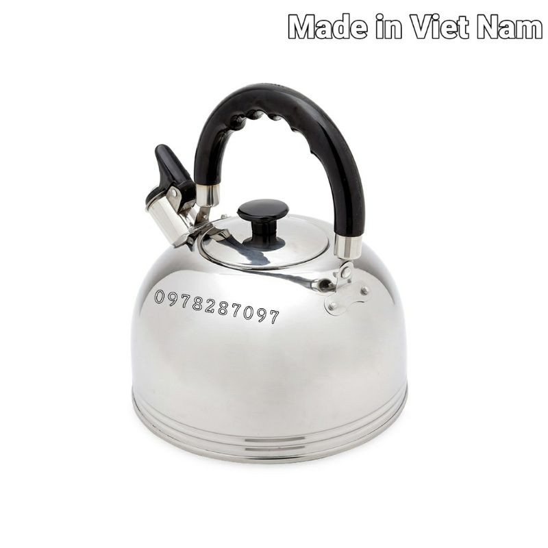 [CHÍNH HÃNG] Ấm đun nước inox Vietcook sử dụng được trên bếp từ có còi reo 2 lít/ 3 lít/ 4 lít/ 5 lít VIETCOOK