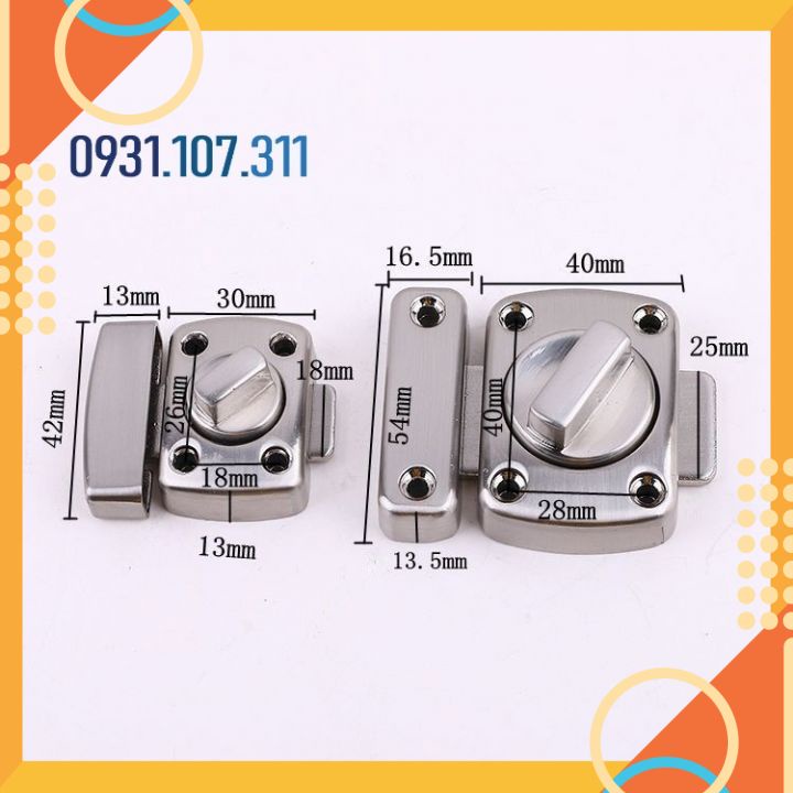 Chốt khóa cửa, then cửa bằng thép không gỉ K08 loại khóa vặn
