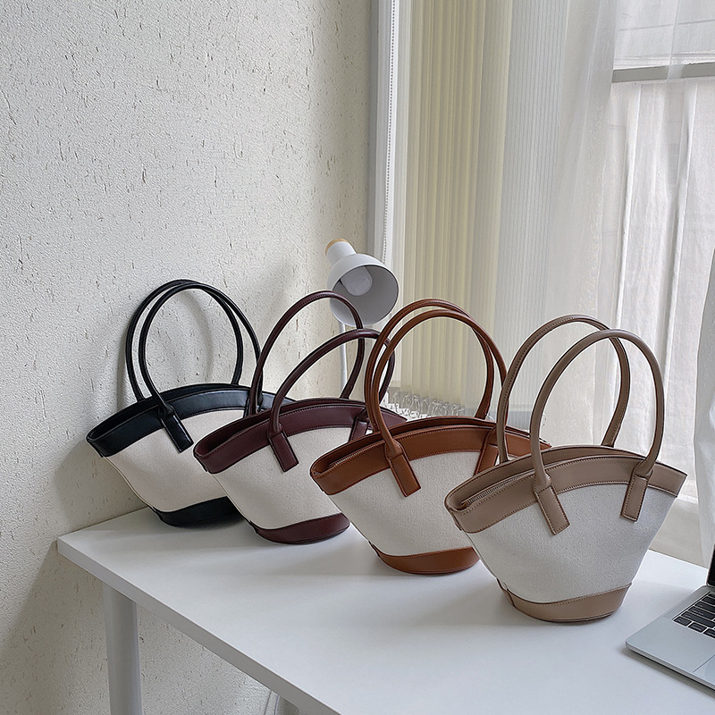 Túi xô IELGY đeo vai bằng vải bạt thiết kế khâu có khóa kéo sức chứa lớn thời trang thịnh hành cho nữ