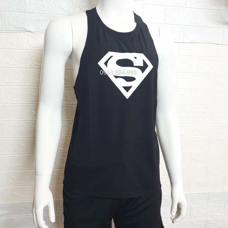 Áo ba lỗ A.102 chất đẹp, mỏng, thoáng mát in hình superman cho anh em tập gym, chơi thể thao- Ảnh, video shop làm