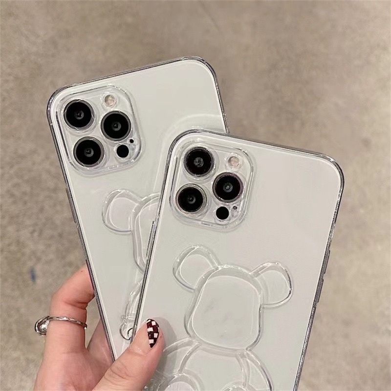 Ốp lưng Gấu trong suốt bảo vệ camera cho iPhone 7plus đến 13 Pro Max 13, 12 Pro Max, 11 Pro Max Xs max X, 8plus siêu đẹp
