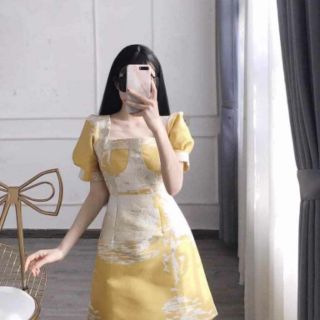 Vải Tafta gấm màu vàng 2020