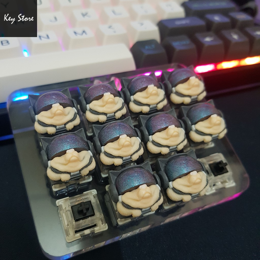 Nút bàn phím cơ artisan keycap sirius màu xám olivia