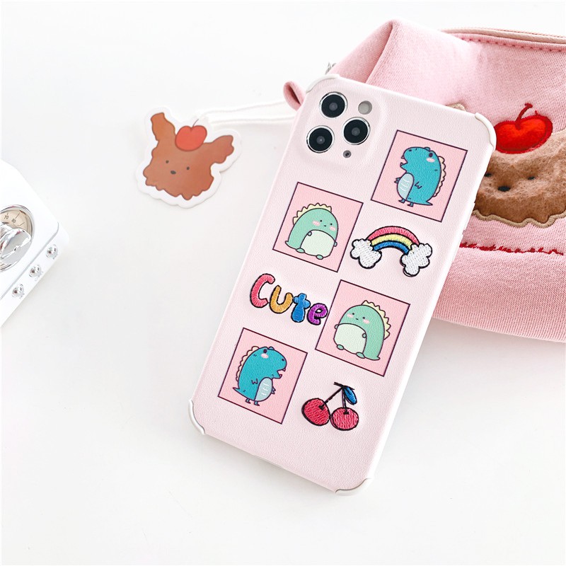 Ốp lưng iphone Dino thêu viền chống va đập 5/5s/6/6plus/6s/6splus/7/7plus/8/8plus/x/xr/xs/11/12/pro/max/plus/promax | BigBuy360 - bigbuy360.vn
