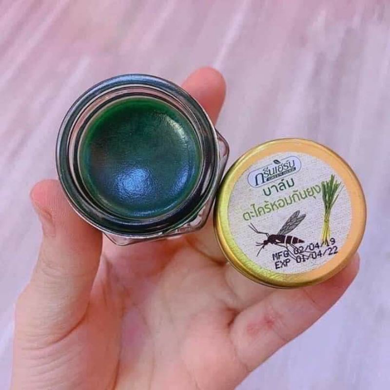 Cao Xoa ⚡𝗧𝗵𝗮́𝗶𝗹𝗮𝗻𝗱⚡ Dầu Cù Là Sả Chống Muỗi Đốt Green Herb Citronella Essence Balm