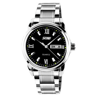 Đồng Hồ Nam Skmei 90KN82 Dây Thép (Màu Trắng phối đen)
