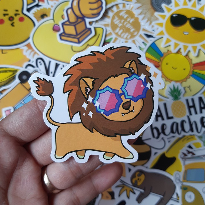 Sticker dán cao cấp chủ đề MÀU VÀNG - YELLOW - Dùng dán Xe, dán mũ bảo hiểm, dán Laptop...