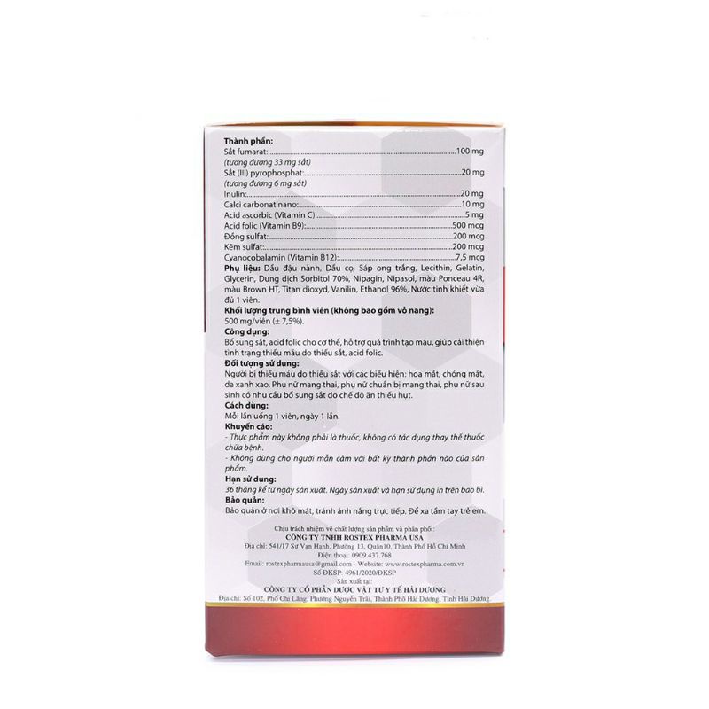 Viên uống bổ máu FEVITT NANO - FERROMAX EXTRA giúp bổ sung sắt  Acid Folic cho phụ nữ có thai  và sau sinh - Hộp 100 v