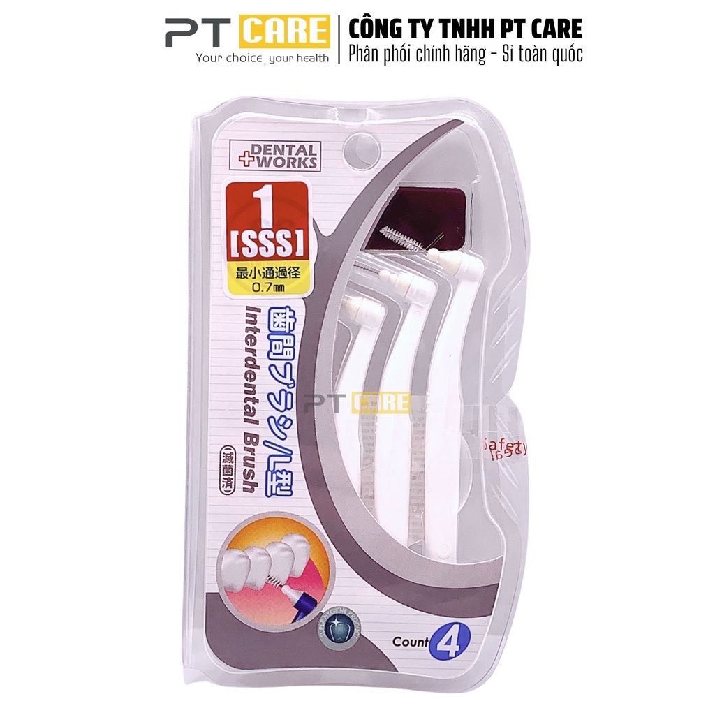 PT CARE  | Bàn Chải Kẽ Răng Dạng L Nhiều Size Okamura Asahi DW-XD02 - Bịch 6 Cây/Vỉ 4 Cây