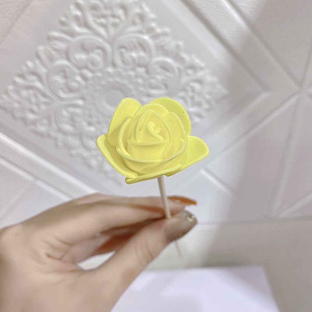 Que Khuếch Tán Tinh Dầu Hình Bông Hoa Hồng Nhiều Dài 22CM Dùng Để Trang Trí Lọ Tinh Dầu Khuếch Tán Mùi Thơm