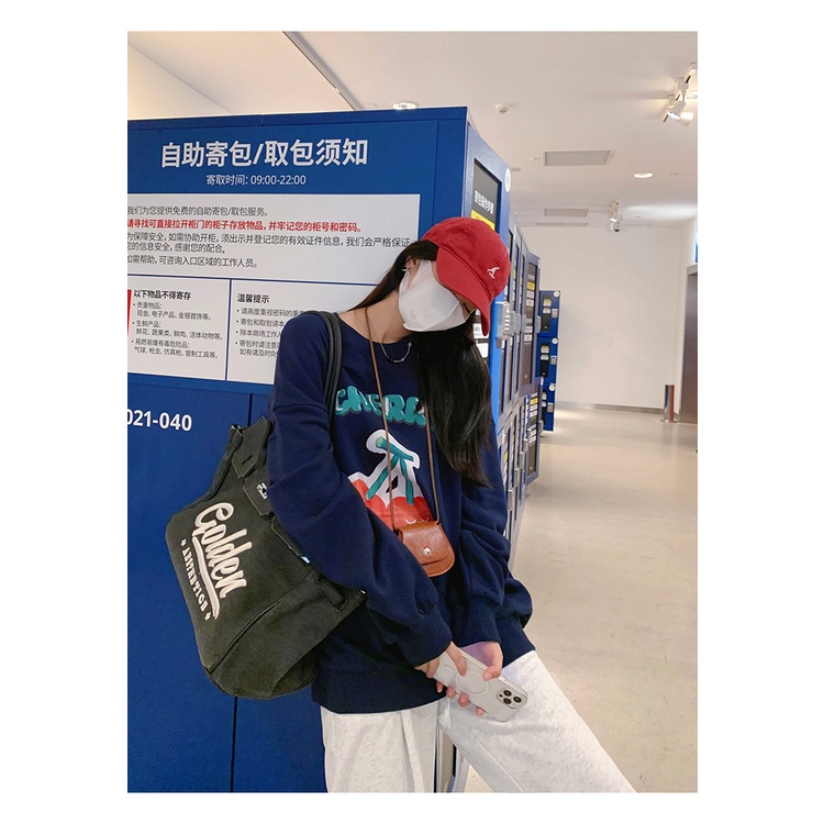 Áo Sweater Cổ Tròn Dáng Rộng In Họa Tiết Phong Cách Retro Thời Trang Hàn Quốc Cho Nữ | BigBuy360 - bigbuy360.vn