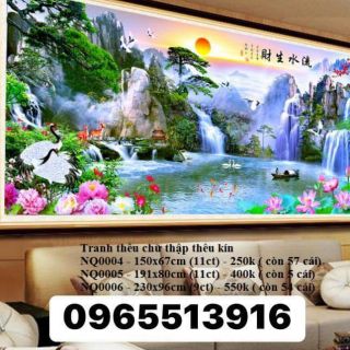 Tranh thêu phong cảnh 230x1m