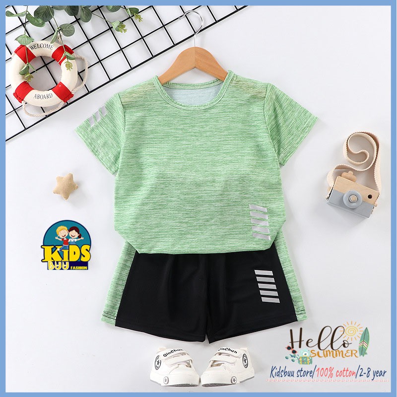 Set đồ bộ thể thao cộc tay cho bé trai và gái 11-36 kg thoáng mát, thấm hút,đẹp