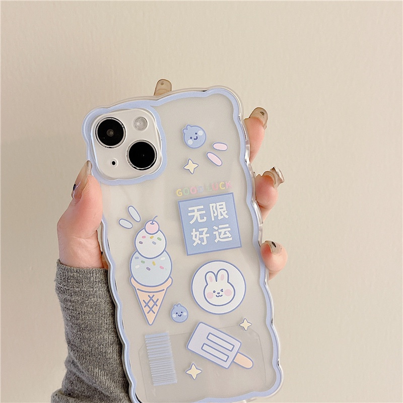 Ốp Điện Thoại Silicon Họa Tiết Sóng Biển Lớn Có Dây Đeo Tay Phù Hợp Cho iPhone 13Pro 11 / 12 / xsxr