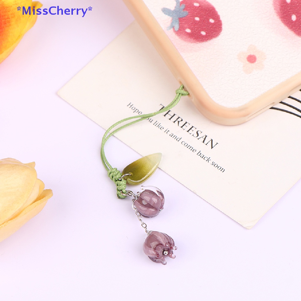 Móc Khóa Điện Thoại Hình Hoa Tulip Kèm Dây Đeo Mới
