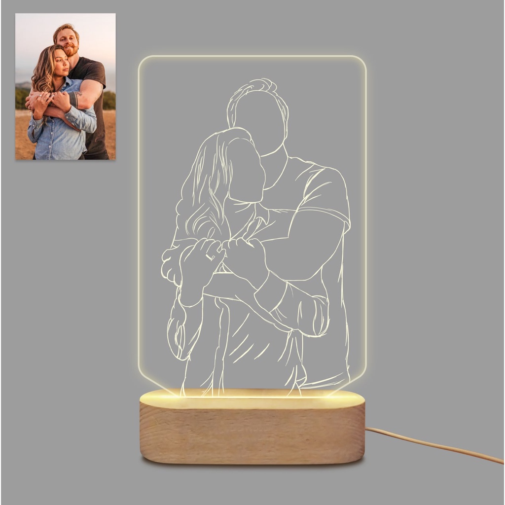 Đèn led 3D Thegioipuzzle vẽ hình, khắc tên theo yêu cầu, quà tặng tình yêu, kỷ niệm ngày yêu nhau, đồ decor phòng