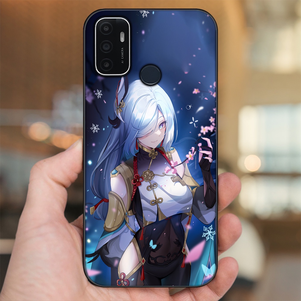 Ốp lưng Oppo A53 viền đen in hình Shenhe Genshin Impact