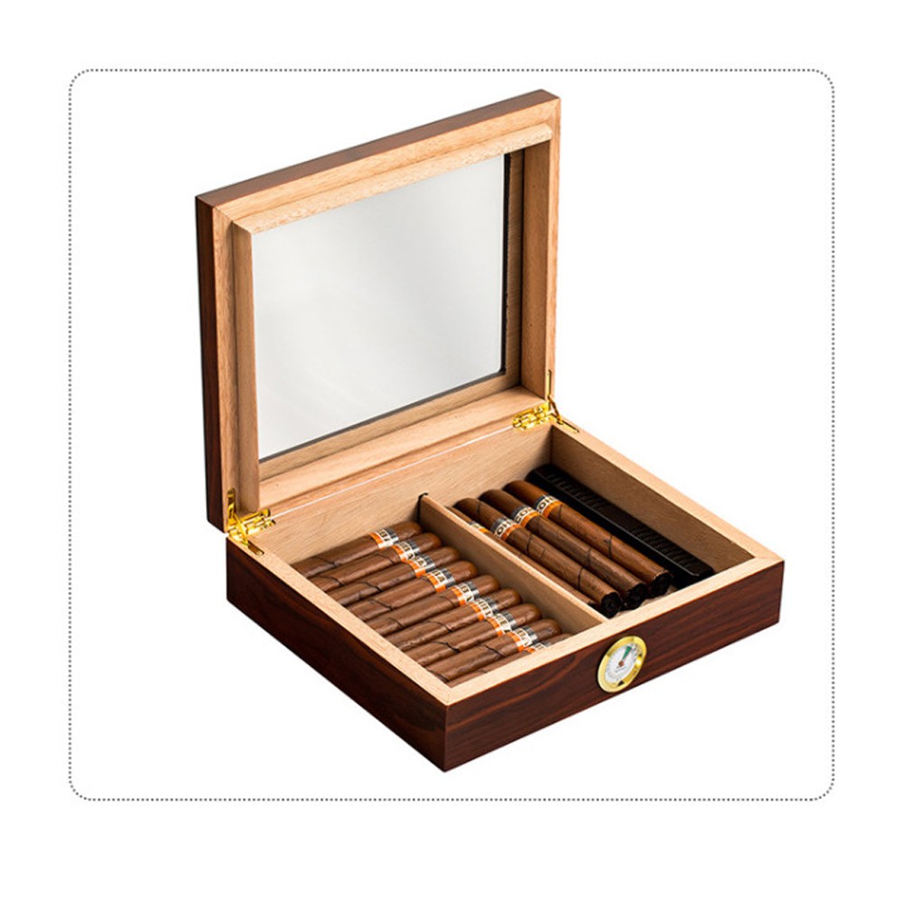 ⚡Free ship⚡ Hộp đựng Xì-gà mini nhập khẩu chất gỗ tuyết tùng, hộp đựng bảo quản Ci-gar DHDGT2014
