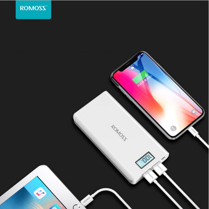 Pin sạc dự phòng ROMOSS sense 6 plus 20000 mAh - Chính hãng