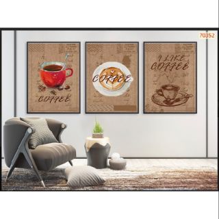 Tranh bộ dán tường trang trí quán cafe, trà sưa,,trà chanh