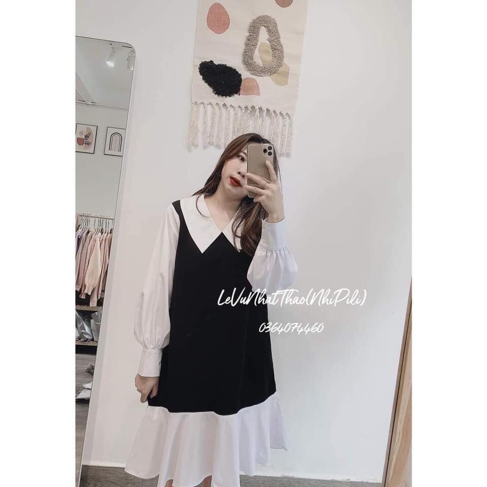 Váy nữ Angle Dress đen đan dây buộc cổ đầm Ulzzang trễ vai bánh bèo công chúa mặc hè Xưởng May DCS