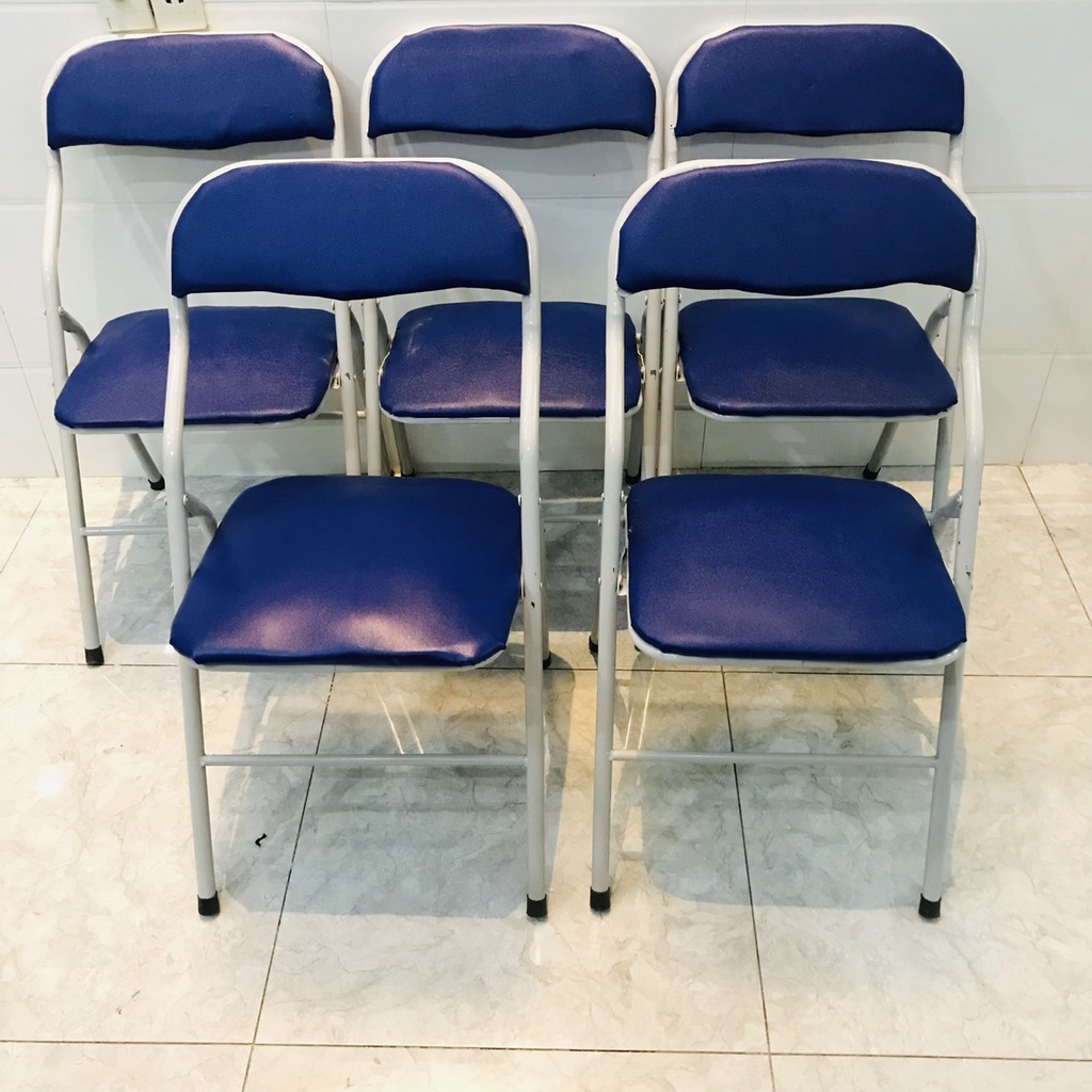 Ghế Nệm, Ghế Xếp Tựa Lưng THẤP Nội Thất giá xưởng, giá tại nhà sản xuất, nệm xanh dương