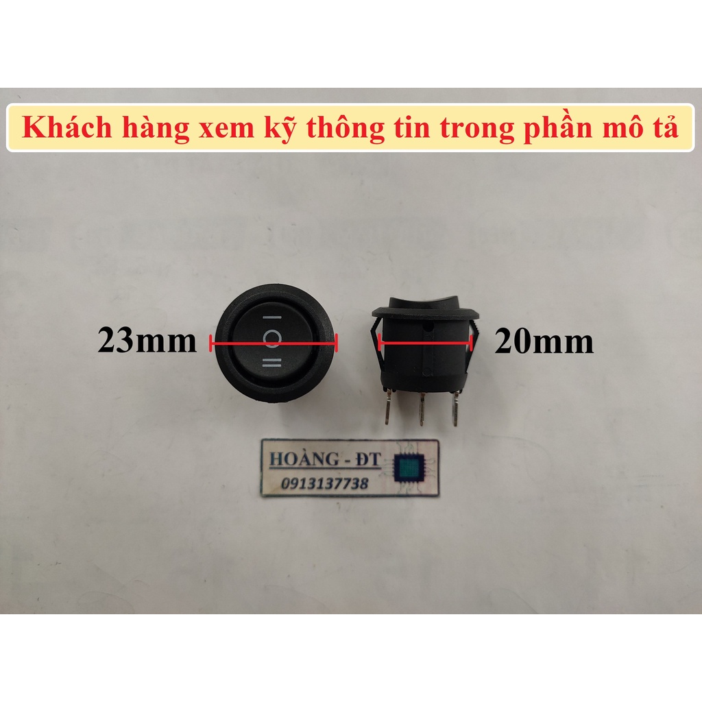 Công tắc bập bênh 3 chân 3 nấc tròn 20mm ON OFF ON