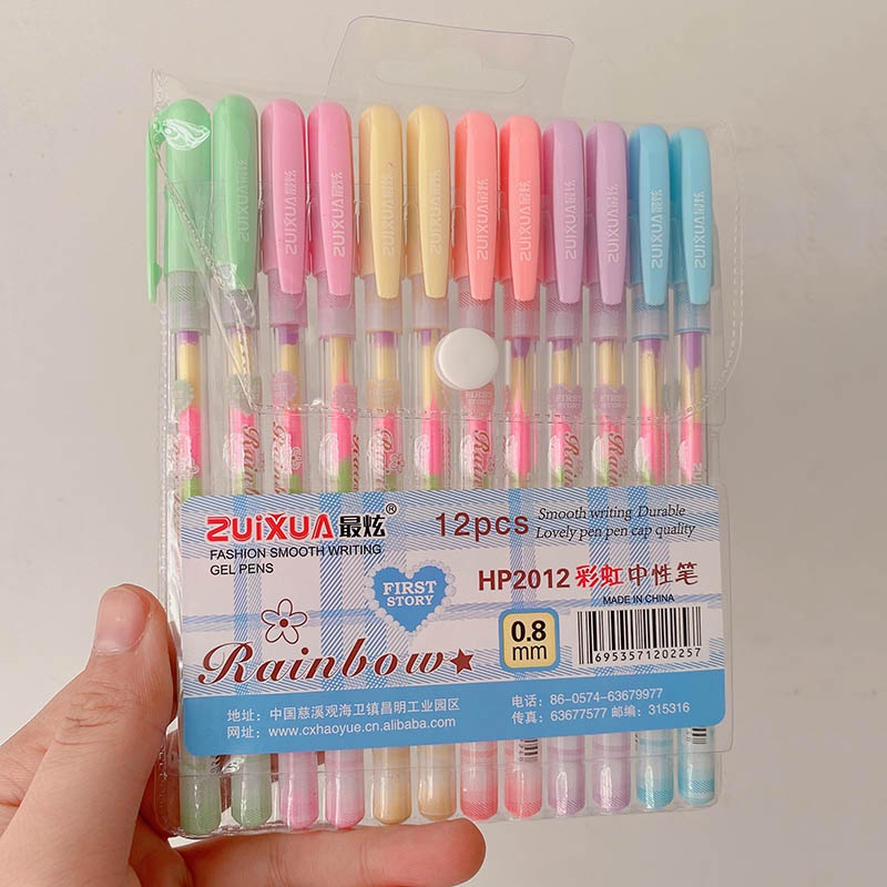 Set 12 Bút Đánh Dấu Nhiều Màu Sắc Phong Cách Hàn Quốc