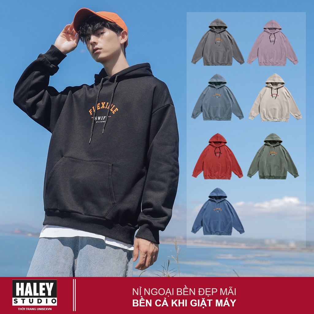 Áo Hoodie Swift 2 màu đen trắng Unisex HALEY phong cách Hàn Quốc cá tính, Chất Nỉ Dày Dặn Ấm Áp mã HD95