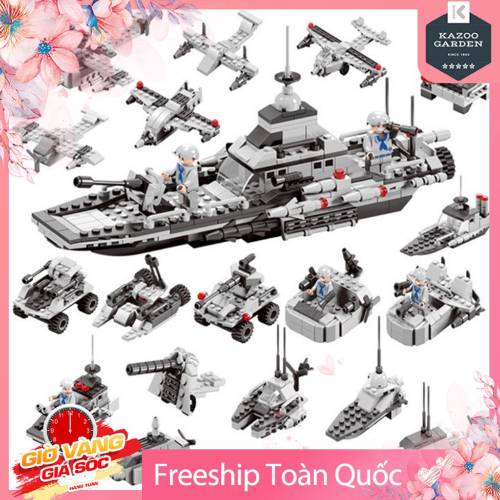 [FREESHIP❤️] Đồ Chơi Xếp Hình Chiến Hạm WARFARE 7 IN 1 xếp hình Chất Liệu Nhựa ABS An Toan Thân Thiện Cho Bé