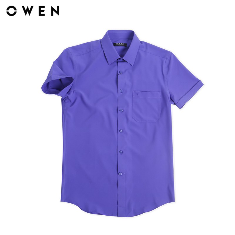 Áo sơ mi ngắn tay nam Owen chất Nano dáng Regularfit màu tím - AR90658NT