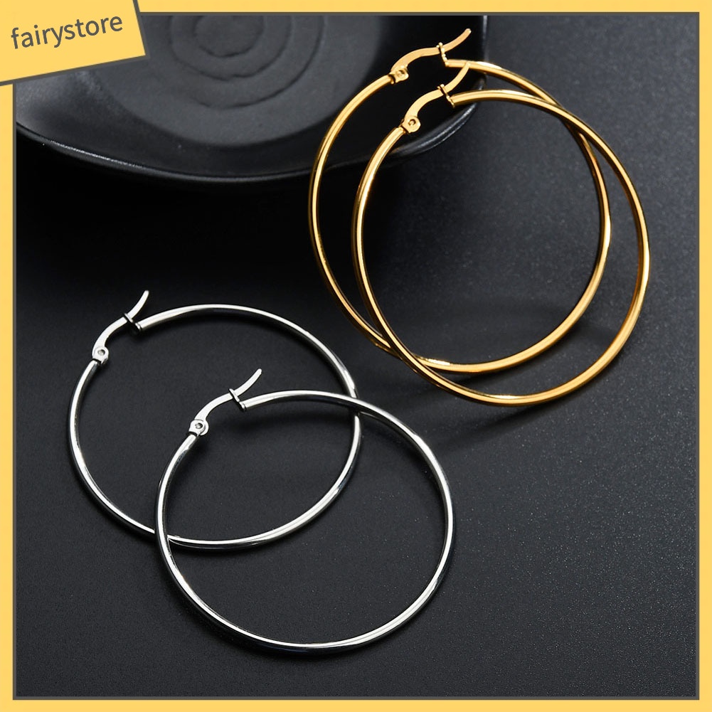 Bông tai tròn bằng thép không gỉ