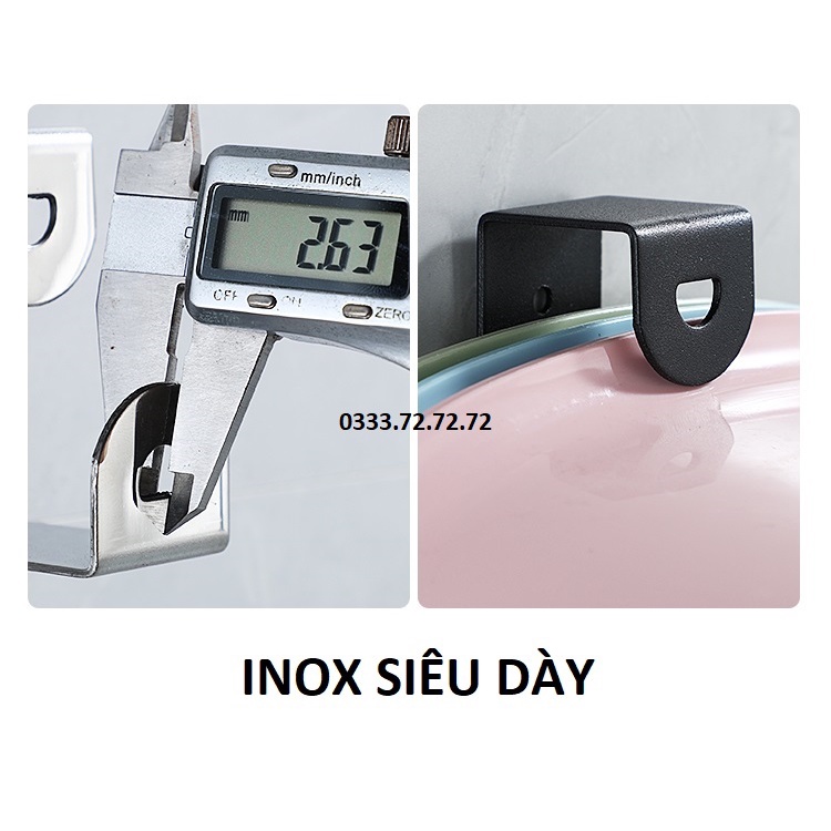Móc Inox Dán Tường Treo Thau Chậu, Khăn, Quần Áo/ Giá Gắn Tường Treo Đồ Nhà Bếp, Nhà Tắm
