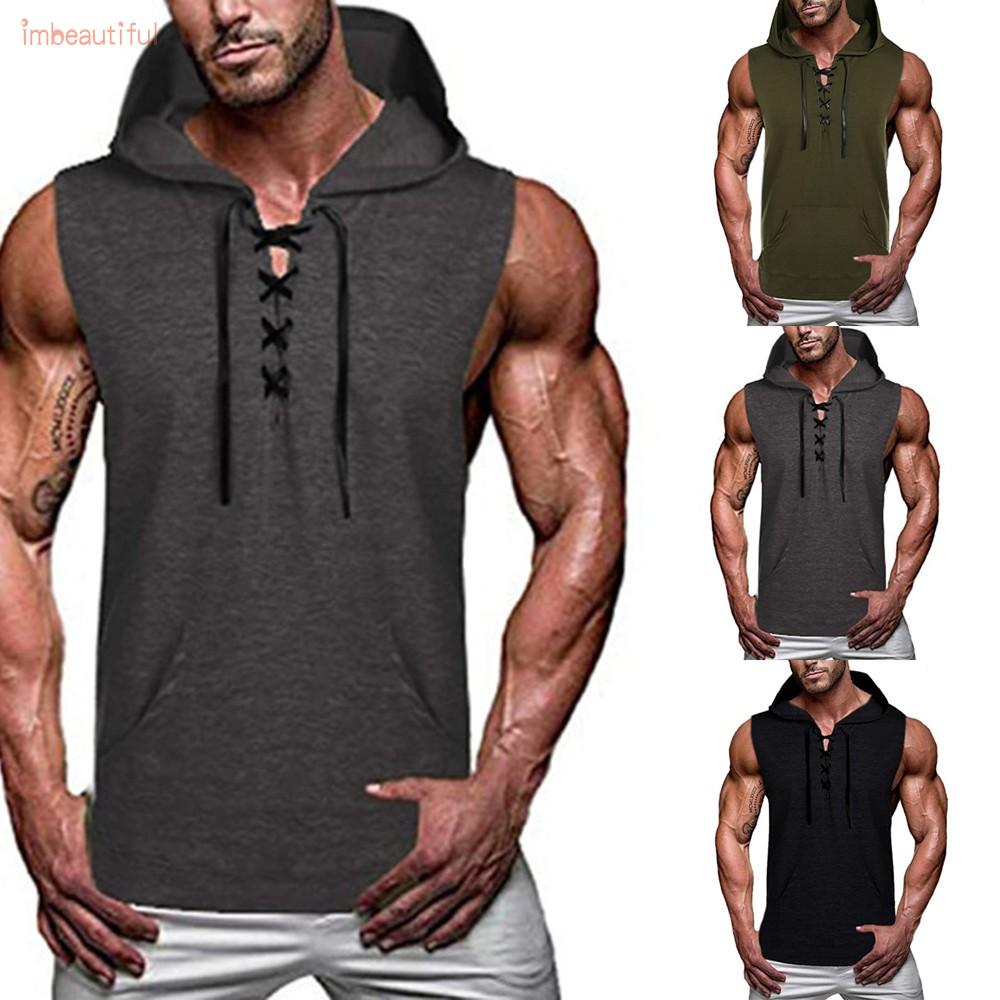 Áo Hoodie Sát Nách Thể Thao Cho Nam