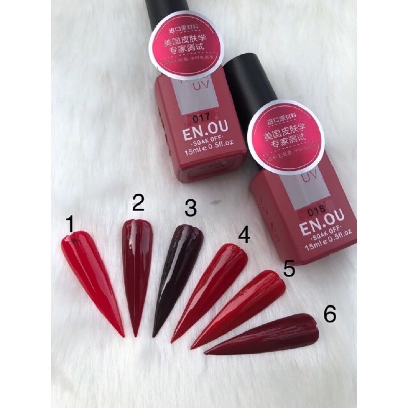 sơn gel đỏ EN.OU lẻ màu hàng chuẩn đẹp 1-18