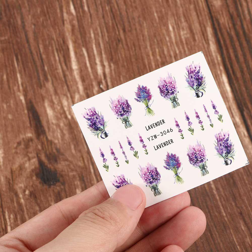 Miếng Dán Móng Hình Hoa Oải Hương 3D Siêu Mỏng