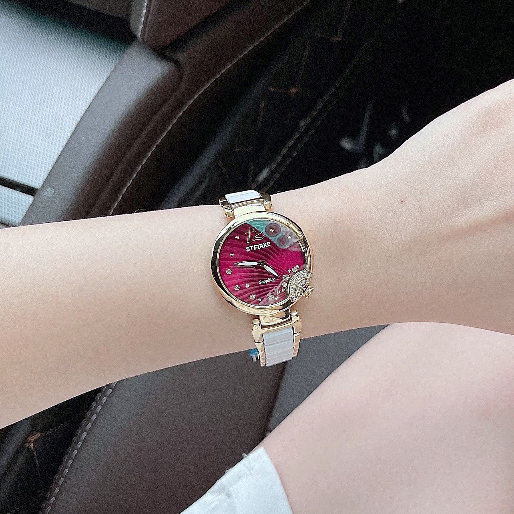 Đồng Hồ Nữ Starke SK053AL White Red Gold Chính Hãng 32mm