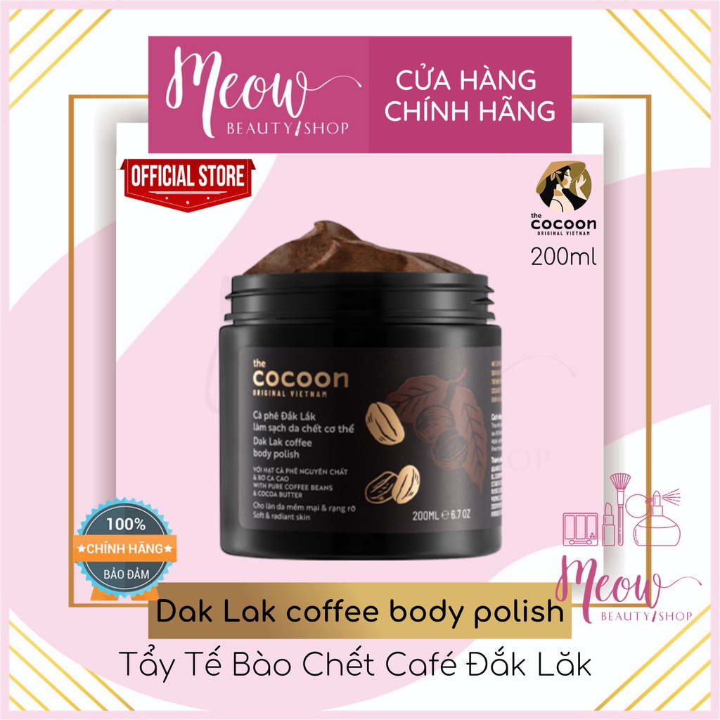Tẩy tế bào chết Cocoon cho body Café Đắk Lăk 200ml