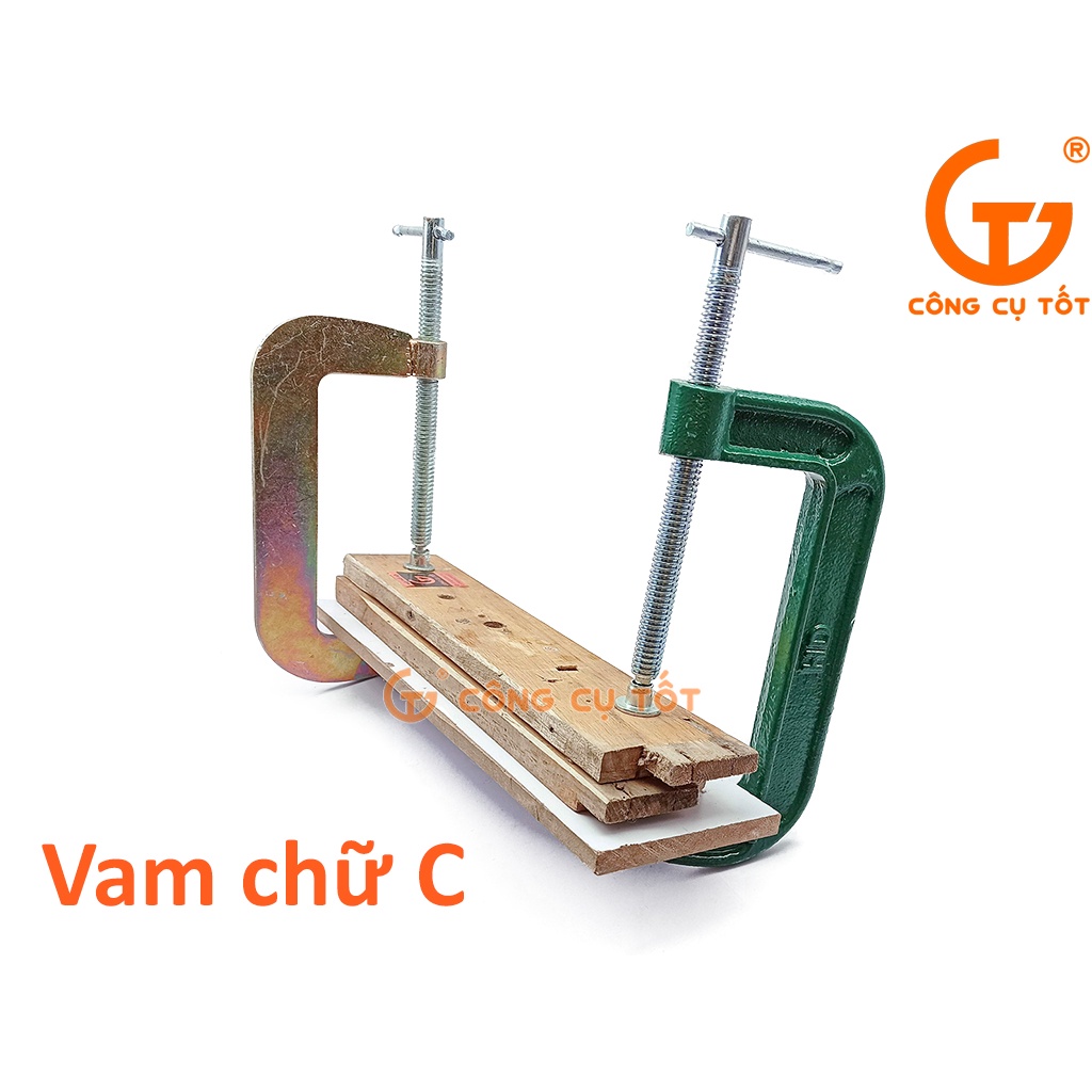 Vam gang chữ C màu xanh lá 6 inch