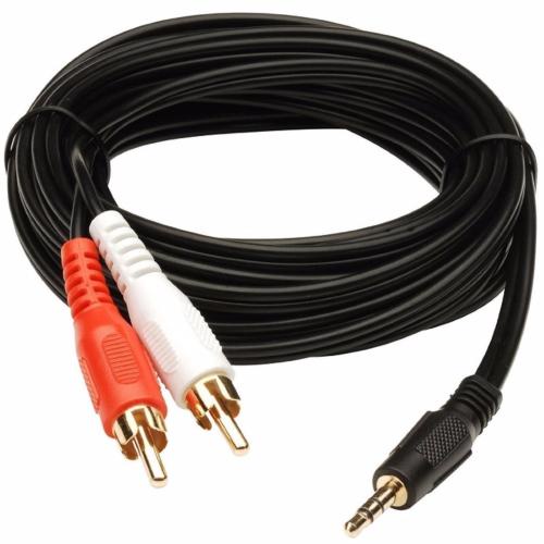 Cáp âm thanh 3.5mm ra 2 đầu hoa sen  - Hàng Nhập Khẩu