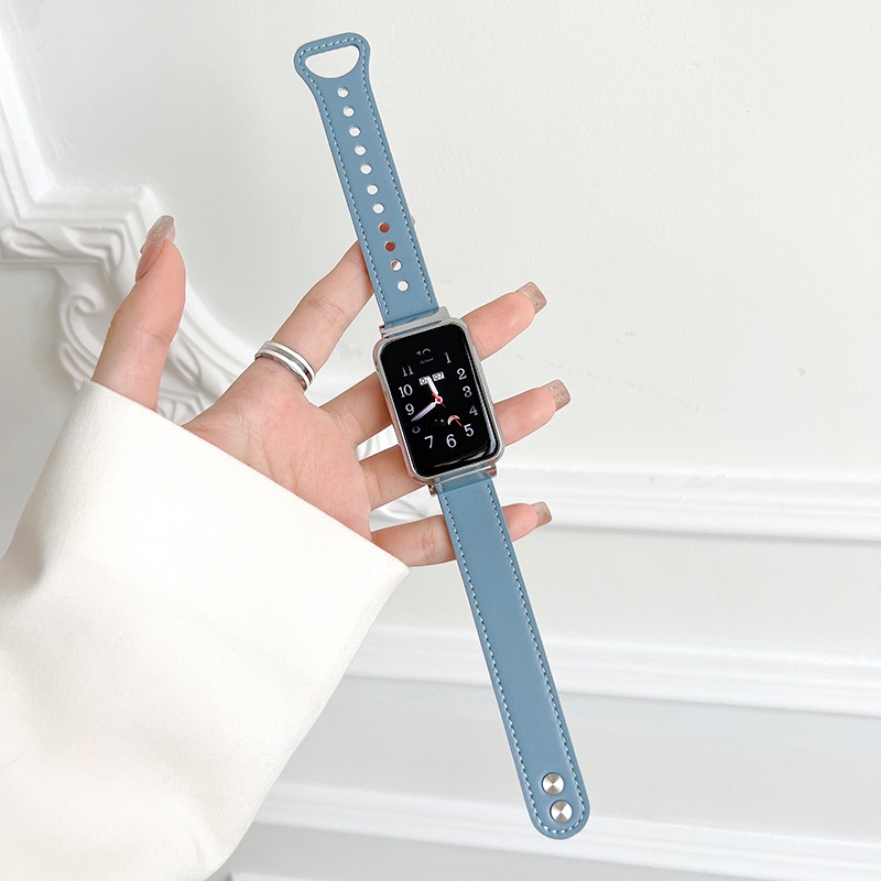 Phù Hợp Dây Đeo Tay Bằng Da Thật Hai Khóa Cài Có Thể Thay Thế Cho Xiaomi Mi Band 7pro 7pro