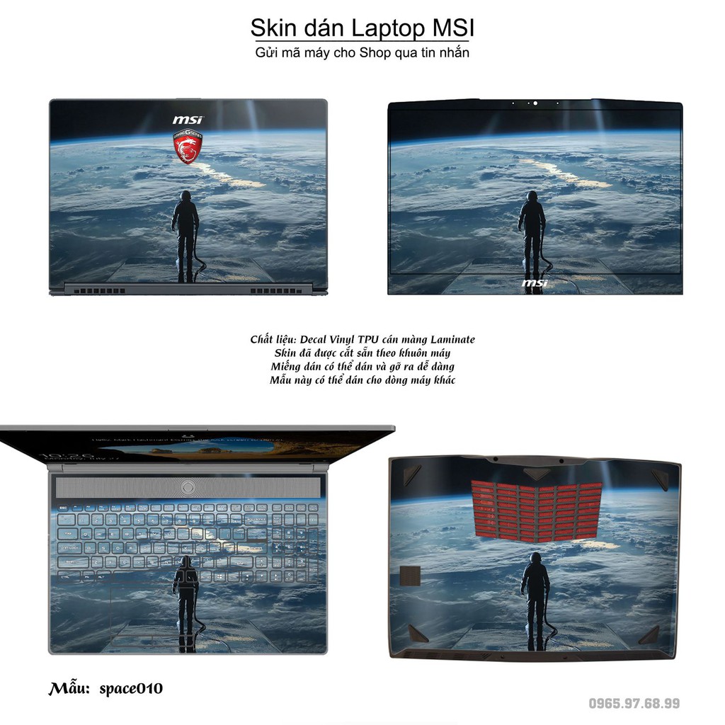 Skin dán Laptop MSI in hình không gian _nhiều mẫu 2 (inbox mã máy cho Shop)