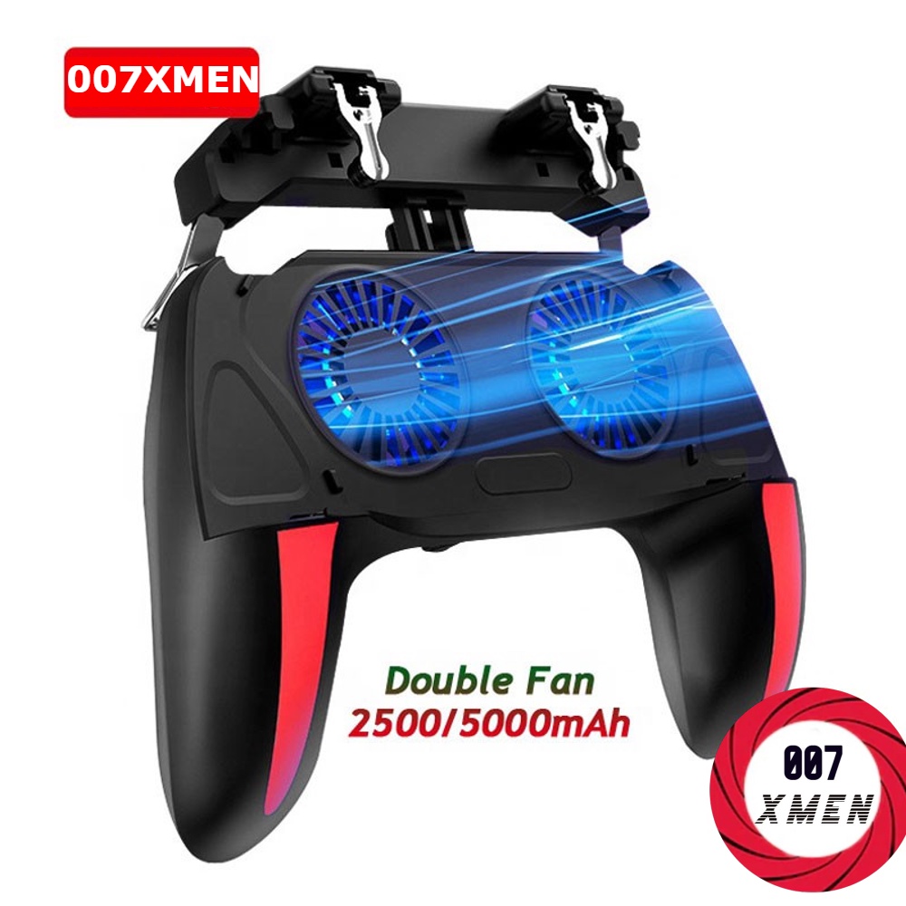 [ FREE SHIP ] Tay cầm chơi game PUBG/FF/ROS Double Fan tích hợp sạc dự phòng Siêu Nhạy