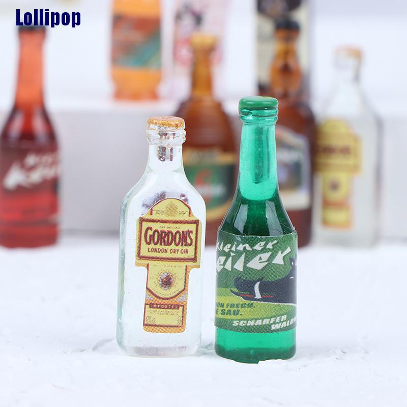 10 Mô hình chai rượu mini tỉ lệ 1/12 dùng để trang trí nhà búp bê