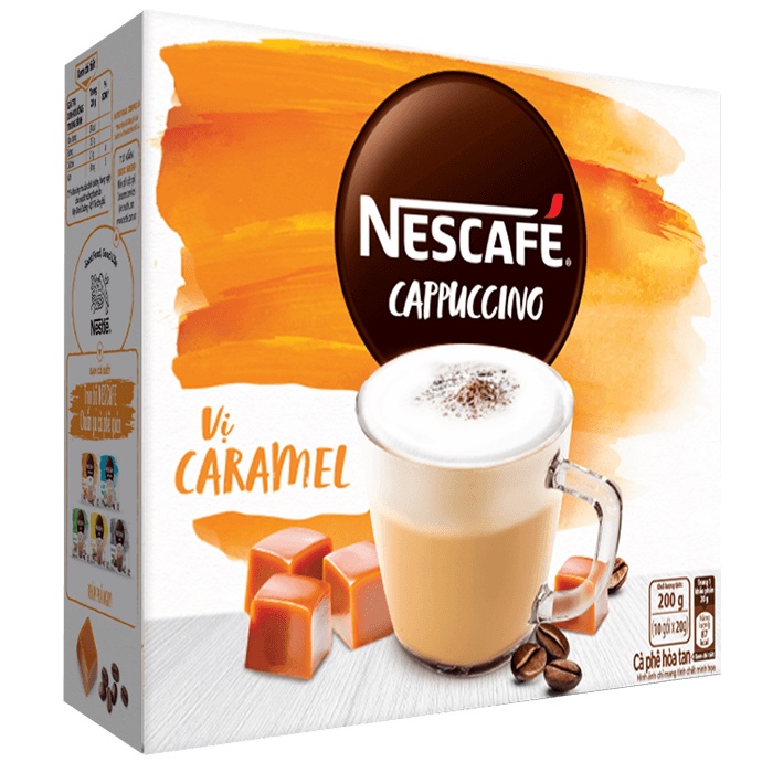 Combo 3 hộp Nescafé bao bì mới: Cappuccino dừa + Cappuccino caramel + Latte hạt phỉ